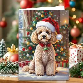 A Cute Poodle Christmas Personalized シーズンカード