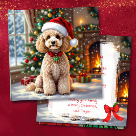 A Cute Poodle Christmas Personalized シーズンカード