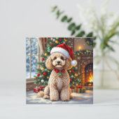 A Cute Poodle Christmas Personalized シーズンカード (スタンド正面)