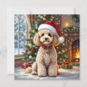 A Cute Poodle Christmas Personalized シーズンカード (正面)