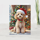 A Cute Poodle Christmas Personalized シーズンカード (正面)