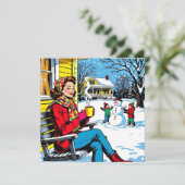 A Cute Retro Nostalgic Feeling Christmas Poem シーズンカード (スタンド正面)