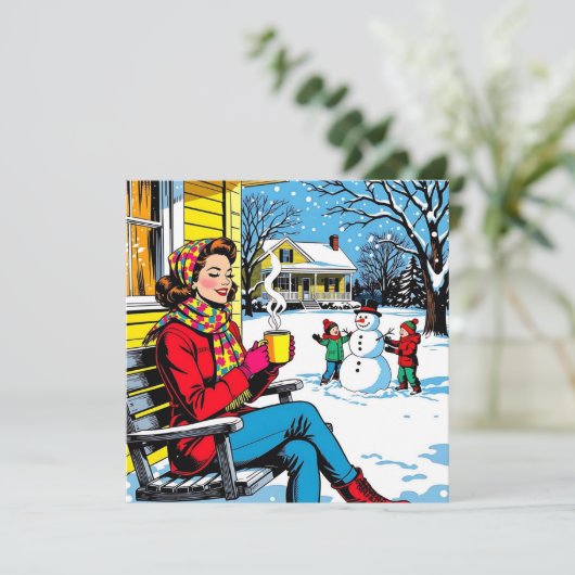 A Cute Retro Nostalgic Feeling Christmas Poem シーズンカード (スタンド正面)