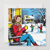 A Cute Retro Nostalgic Feeling Christmas Poem シーズンカード (正面)