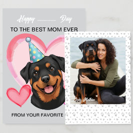 A cute Rottweiler on a special occasion for Mom シーズンカード