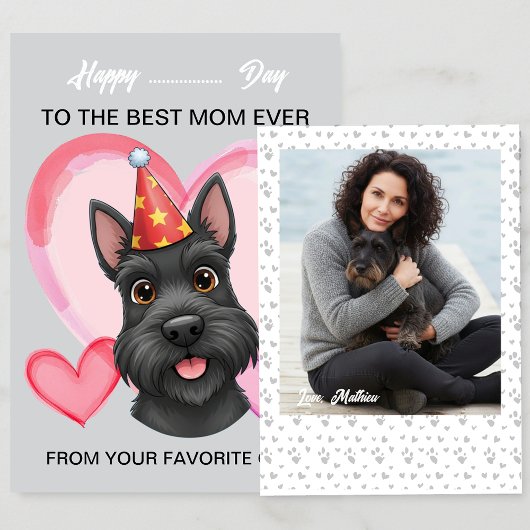 A cute Scottish on a special occasion for Mom シーズンカード