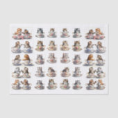 A Cute Set of Teacup Kitten (Left & Right Facing) 薄葉紙 (正面)