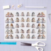 A Cute Set of Teacup Kitten (Left & Right Facing) 薄葉紙 (クラフト)