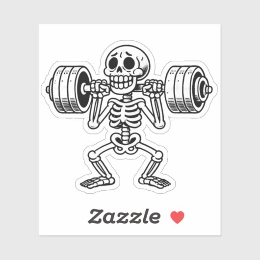 A cute skeleton working out  シール (シート)