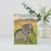 A Cute Vintage Baby Elephant ポストカード (スタンド正面)