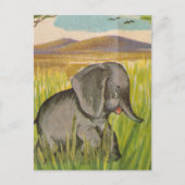 A Cute Vintage Baby Elephant ポストカード (正面)