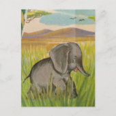 A Cute Vintage Baby Elephant ポストカード (正面)