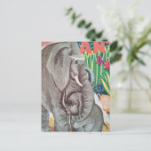 A Cute Vintage Baby Elephant and Mother ポストカード (スタンド正面)