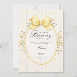 A cute Watercolor Coquette Yellow Bow Baby Shower  招待状