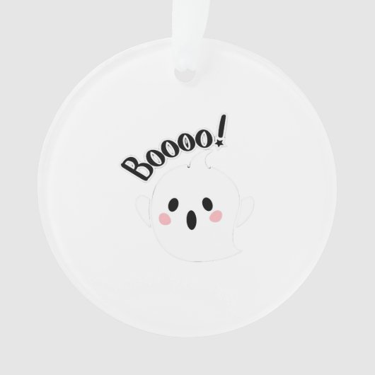 A Cute White Boo Creative Casual オーナメント (正面)