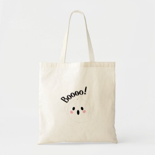 A Cute White Boo Creative Casual トートバッグ (正面)