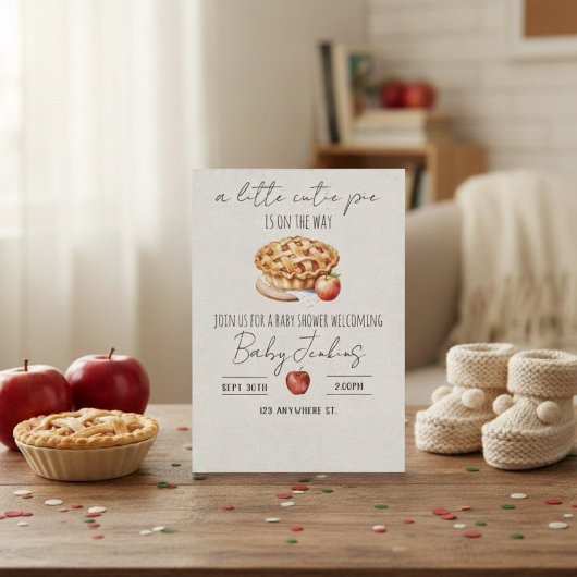 a cutie pie is on the way. Baby shower invitation 招待状