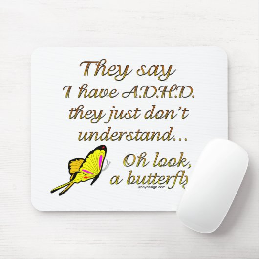 A.D.H.D. 蝶ユーモア マウスパッド (マウス)
