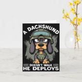 A Dachshund Doesn’t Walk He Deploys _ Wiener Dog  カード (黄色い花)