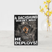 A Dachshund Doesn’t Walk He Deploys _ Wiener Dog  カード (黄色い花)