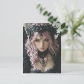 A dark angel Woman with Pastel Hair ポストカード (スタンド正面)
