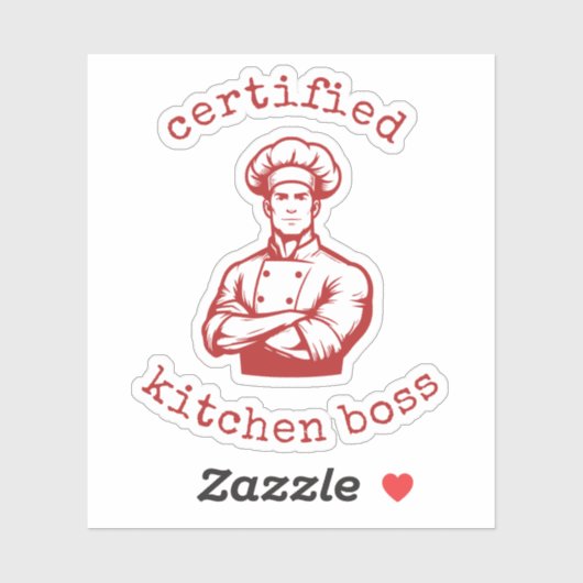 A dashing chef in a deep red comic style シール (シート)