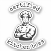 A dashing chef in a monochromatic comic style シール (正面)