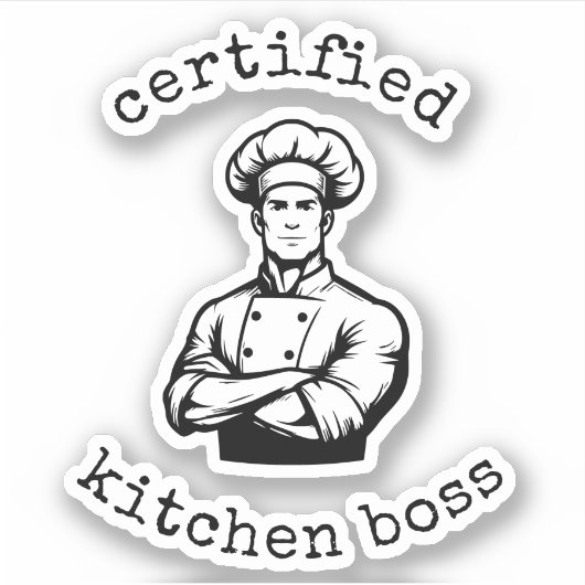 A dashing chef in a monochromatic comic style シール (正面)
