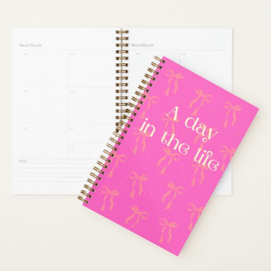 A Day in the Life Pink Bow Planner プランナー手帳 (ディスプレー)