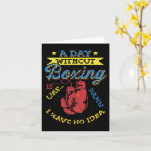 A Day Without Boxing Gift Funny Boxer Kickboxing カード (黄色い花)