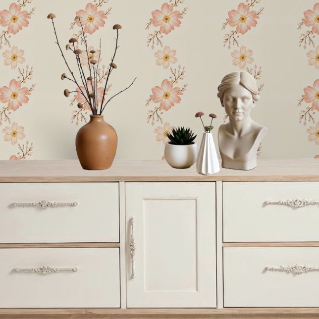 A Delicate & Ethereal Floral Design Softness Color 壁紙 (Elegance and Softness of the Colors Against a Cream-Tan Background Wallpapers.)