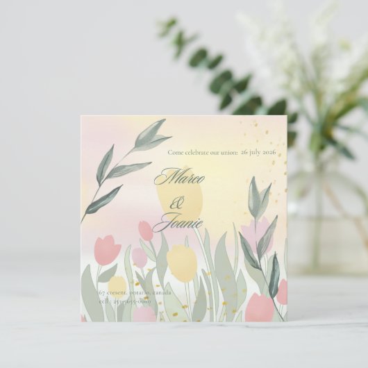 A Delicate Tulip Wedding Celebration 招待状 (スタンド正面)