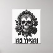 A detailed skull adorned with intricate patterns キャンバスプリント (正面)