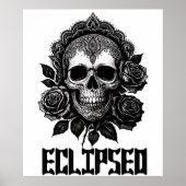 A detailed skull adorned with intricate patterns ポスター (正面)