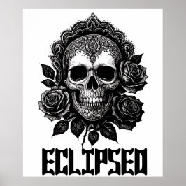 A detailed skull adorned with intricate patterns ポスター