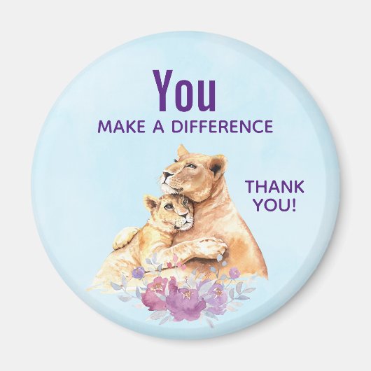 A Difference Water Color Lion & Cub マグネット (正面)