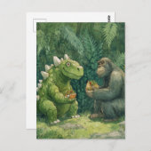 A Dino食べのタコサラダとゴリラ ポストカード (正面/裏面)