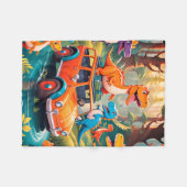 A Dinosaur Family Takes a Vacation Fleece Blanket フリースブランケット (正面(横))