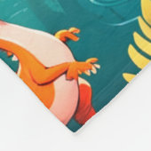 A Dinosaur Family Takes a Vacation Fleece Blanket フリースブランケット (角)