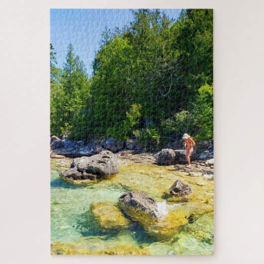 A Dip – カナダの花ポット島 ジグソーパズル (縦)