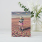 A disco astronaut in poppy meadow flying goldfish ポストカード (スタンド正面)