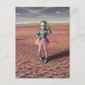 A disco astronaut in poppy meadow flying goldfish ポストカード (正面)