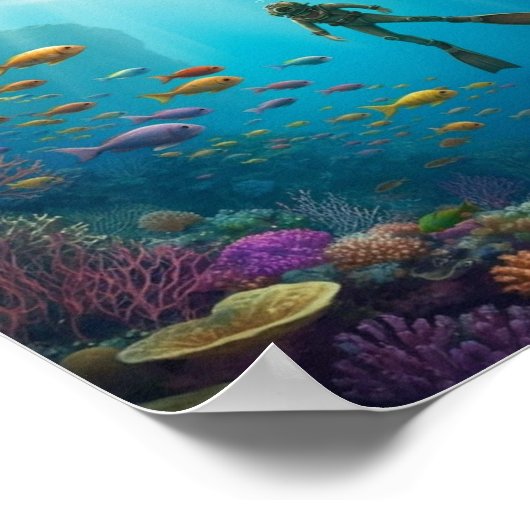 A diver discovers a castle in the reef ポスター (角)