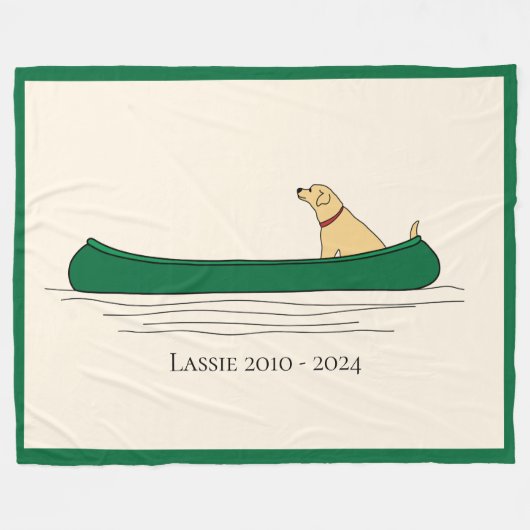 A Dog and his Canoe フリースブランケット (正面(横))