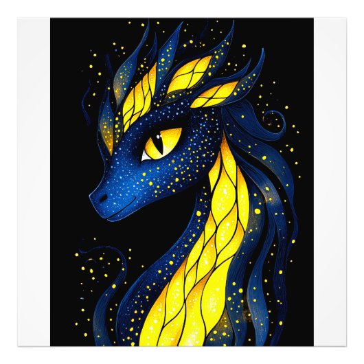 A dragon with glowing yellow scales フォトプリント            (正面)
