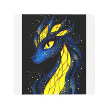 A dragon with glowing yellow scales