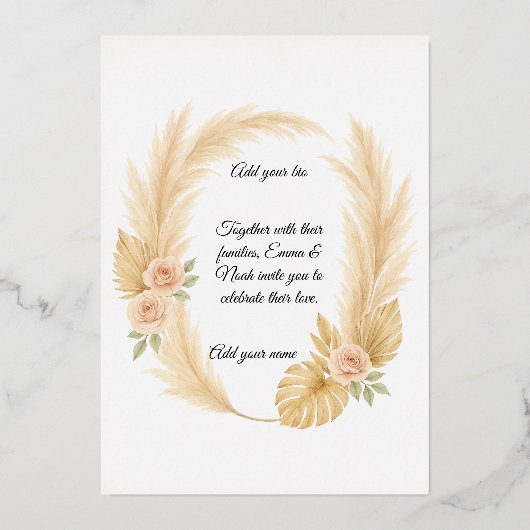 A dreamy boho arch for your perfect day 箔招待状 (正面)