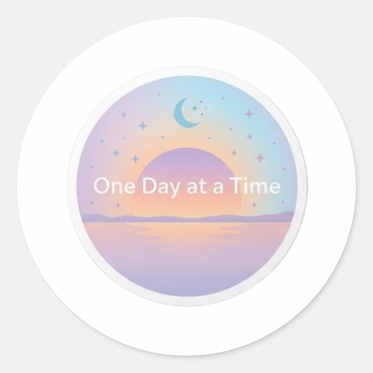 "A dreamy circular die-cut sticker design. In the  ラウンドシール (正面)