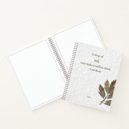 'A drop of ink may make a million think' writer's  ノートブック (内部)