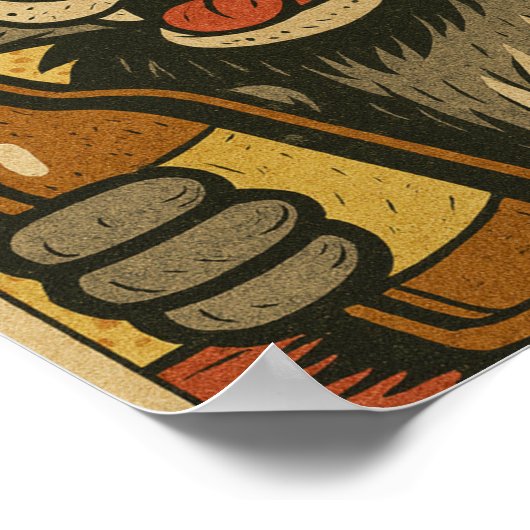 A DRUNK RACCOON WALKS INTO A BAR-6 ポスター (角)